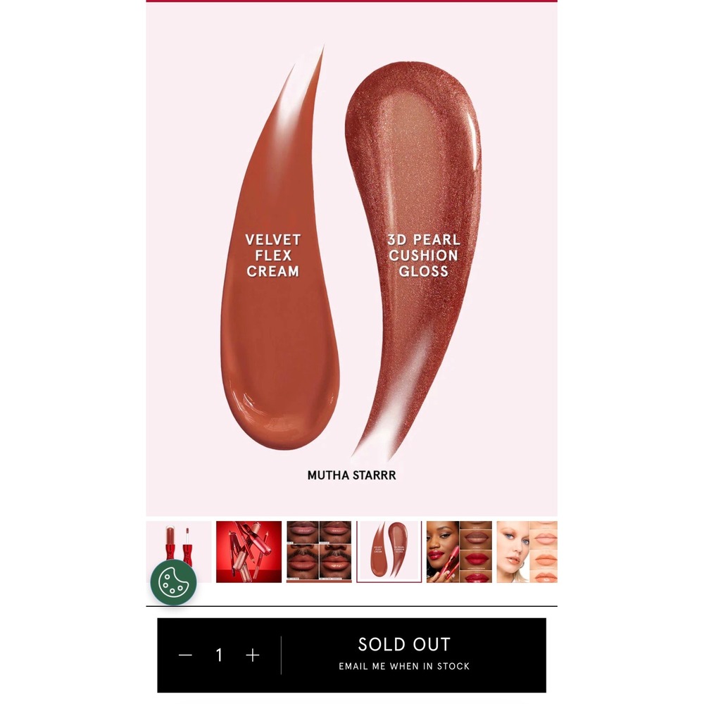 ONE/SIZE Lip Snatcher Velvet Flex Cream & Cushion Gloss Duo - Mutha Starrr - NIB - Picture 4 of 4